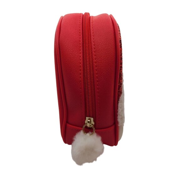 Bath and Body Works Santa Claus Red Glitter Bag Makeup Cosmetic Sparkle - Picture 4 of 4